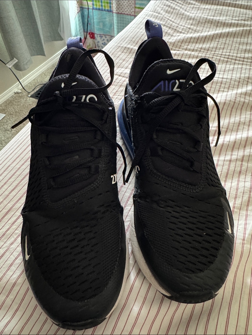Men's Black Air270 Blue Athletic Sneakers